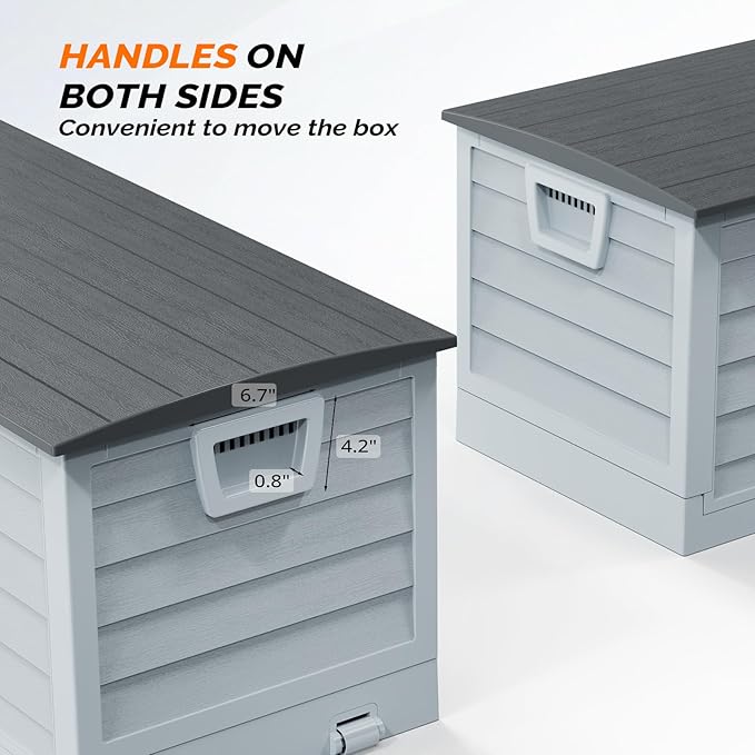 VINGLI 75 Gallon Collapsible Outdoor Storage Box, Simple-to-assemble Plastic Storage Containers with Lid, Patio Deck Box Furniture for Garden, Pool, Balcony, Yard (Black)