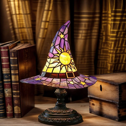 Tiinasol Witch Hat Lamp, Handmade Gothic Witch Hat Lamp, Small Table Lamp, Mysterious Bedroom Atmosphere and Witchcraft Gift, Weird and Fun Table Lamp in The Shape of a Small Wizard Hat