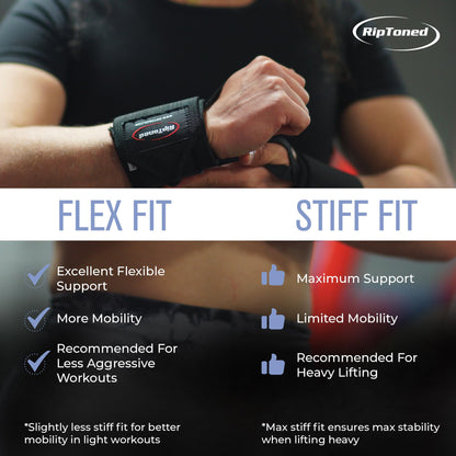 Rip Toned 18” Wrist Wraps - USPA Endorsed Wrist Straps for Weightlifting - Quality Wrist Support - Adjustable, Durable, Machine Washable - Gym Wraps for Powerlifting - for Men & Women