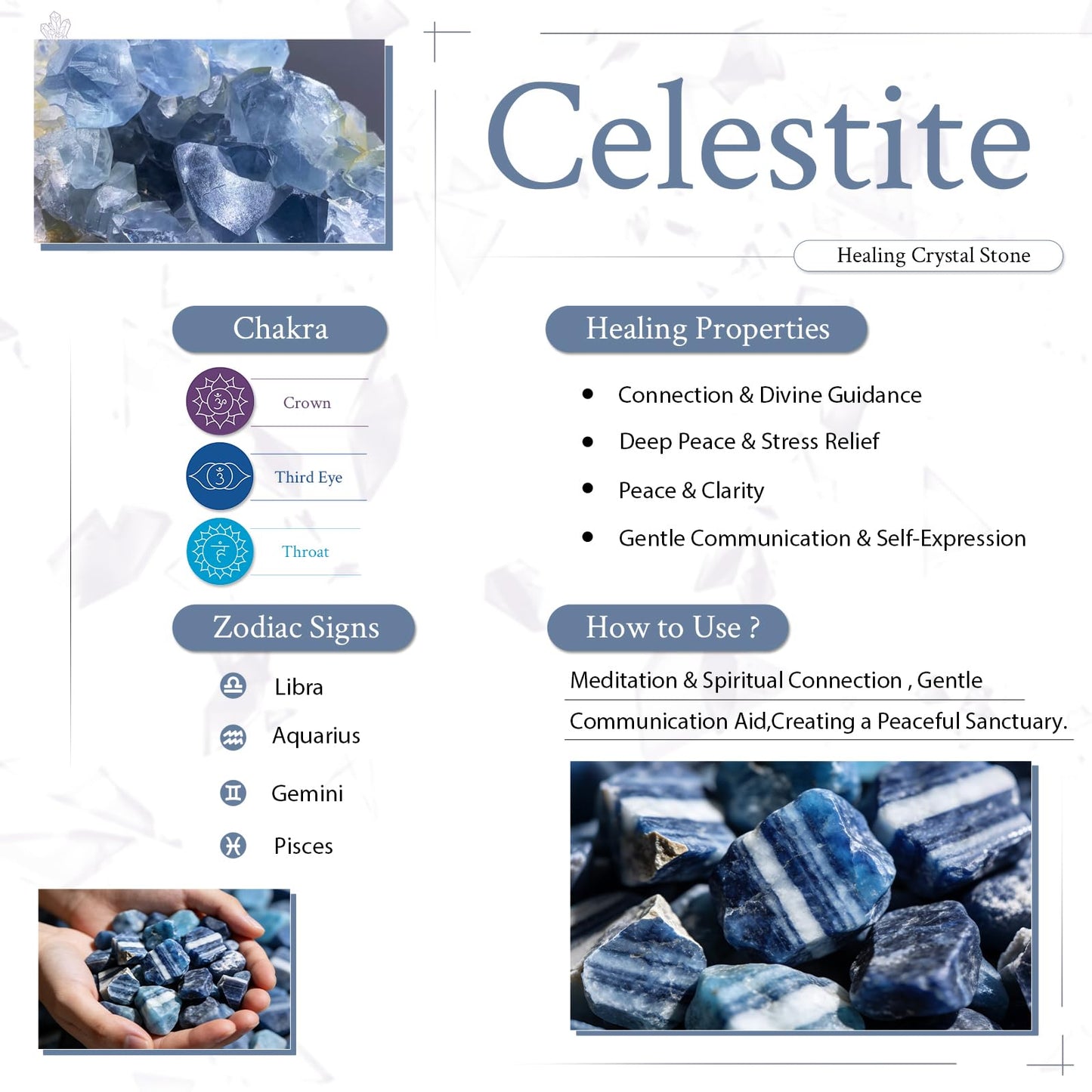 moonsix Natural Blue Celestite Crystal Ball with Acrylic Stand Decoractive Stone Sphere Sulpture for Divination Fengshui Decor, 61-70 mm