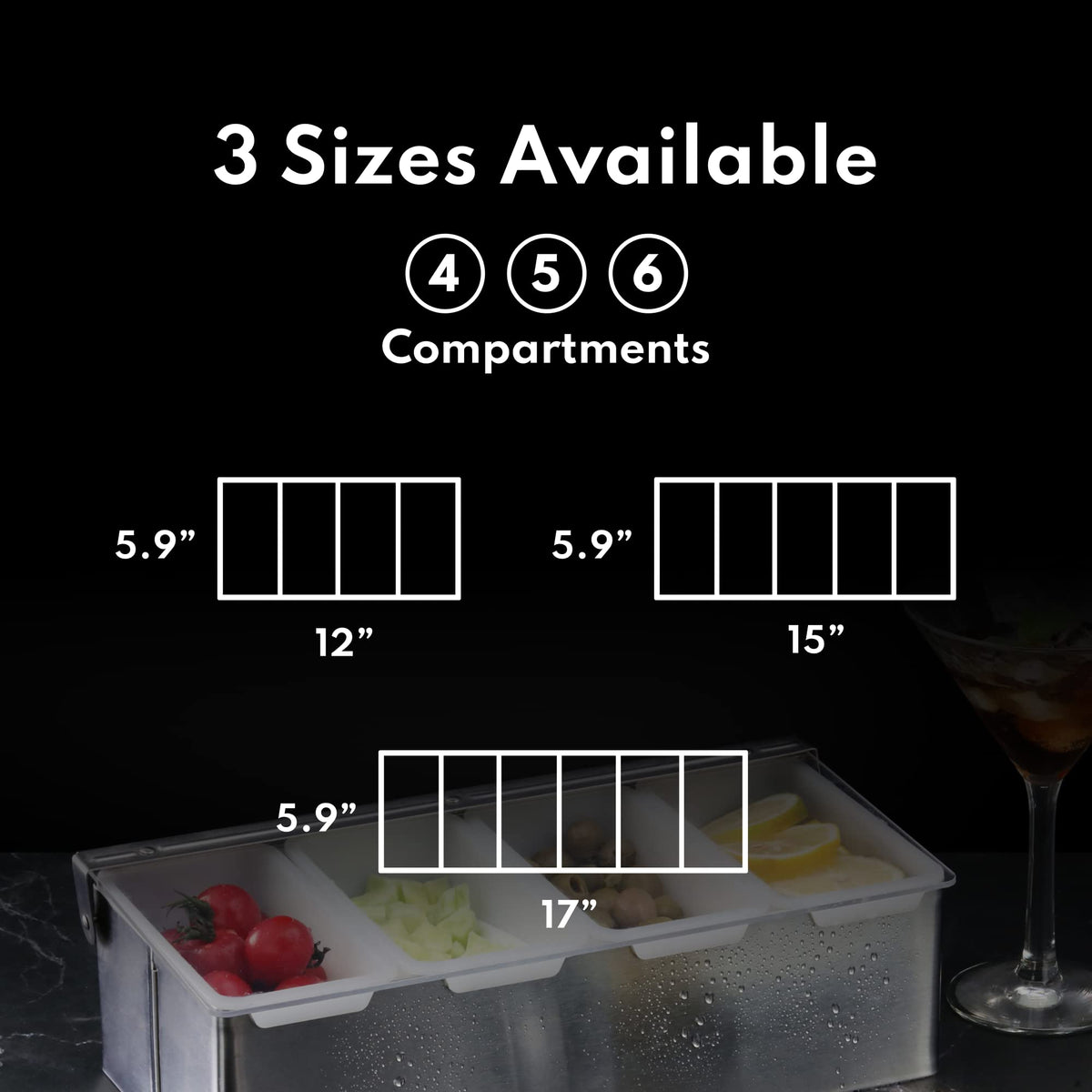 New Star Foodservice Multi-Compartment Restaurant-Grade Condiment Dispensers with 3 Compartments, Silver, Stainless Steel