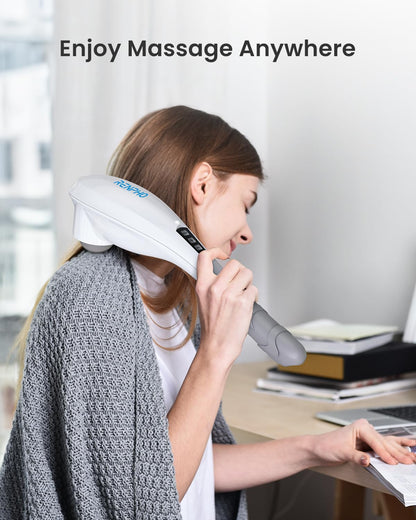 RENPHO Rechargeable Handheld Back Massager, Cordless Electric Neck Massage Tool for Shoulder, Foot, Leg, Calf, Gifts for Women and Men