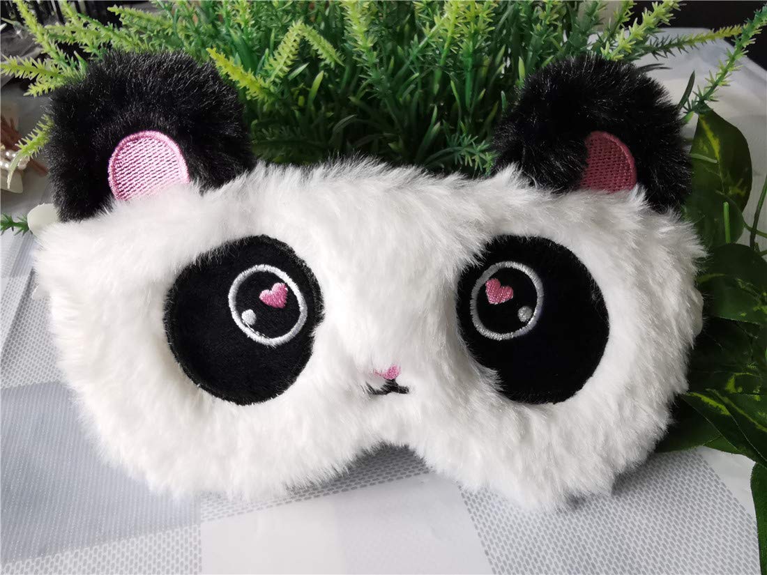 Cute Animal Sleeping Mask Soft Plush Blindfold Cute Rabbit Panda Koala Eye Cover Eyeshade for Kids Teens Girls Women (Flamingo)