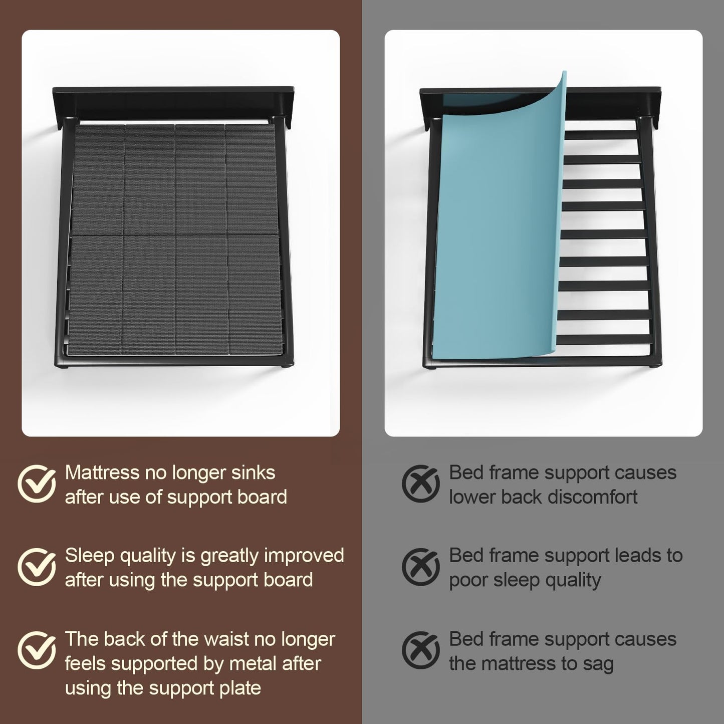 Breathable, Noise Minimizing, Moisture Resistant Bunkieboards,Low Profile Bed Support,Large Double Bed 10mm Bunkie Board, Full Size 54x75''