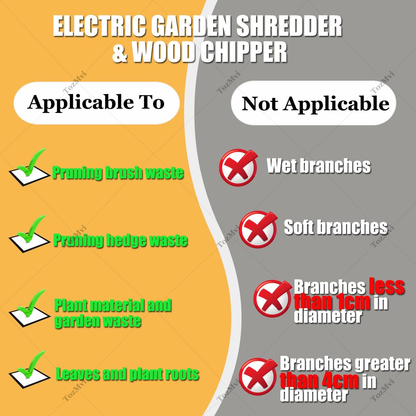 2400W Electric Wood Chipper & Shredder with Wheels, Efficient Leaf Mulcher for Yard Cleanup, 4500 RPM High-Power Garden Waste Shredding Machine, 50L Collection Bag Included
