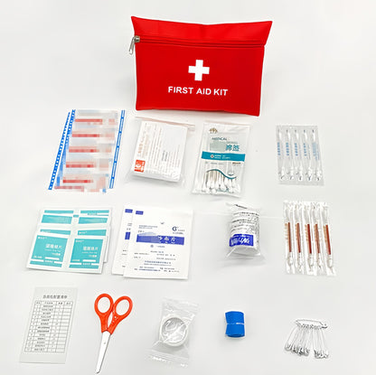 First Aid Kit Emergency Empty Medicine Storage Bag for Travel Portable Rescue Pill Pocket with Zipper Waterproof Small Red First Aid Bag for Car Outdoor College Essentials Medical Box Hiking Gear
