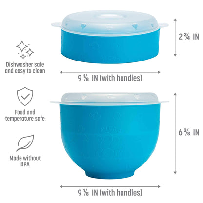 Goodful Silicone Popcorn Popper, Collapsible Hot Air Microwavable Popcorn Maker, Bowl Made without BPA, Teal