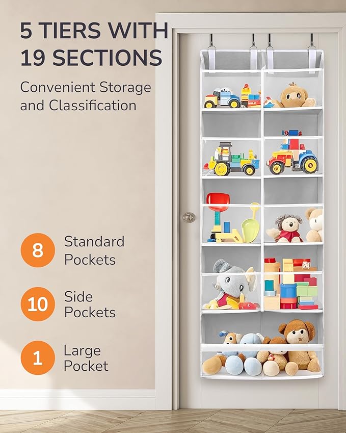 ULG Over the Door Organizer, 5-Tier Extra Large Hanging Storage