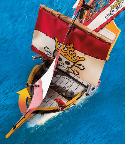 Playmobil 71418 Pirates: Small Pirate Vessel, exciting adventures on the high seas, complete with extensive accessories, fun imaginative role-play, playsets suitable for children ages 4+