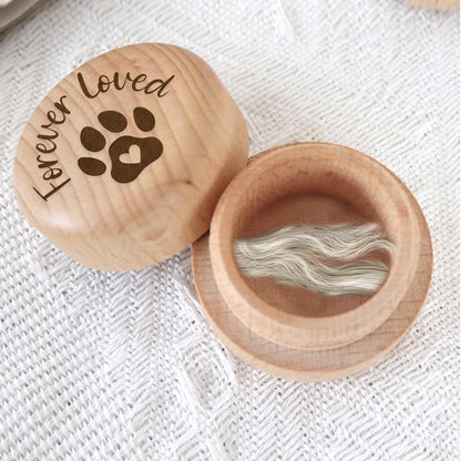 Liannan Custom Wooden Pet Fur Keepsake - Personalized Engraved Dog Ears and Tooth Box, Memorial Box, Loss Sympathy Gift for Dogs and Cats(style 6)