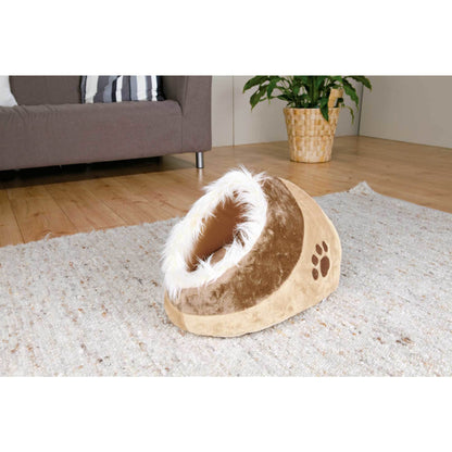Trixie Dog Minou Cushy and Cuddly Cave, Polyester, 41 x30 x50 cm, Beige/ Brown