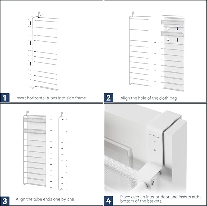 Whitmor 27 Pair Over The Door Shoe Organizer, 11 Tier Hanging Shoe Organizer