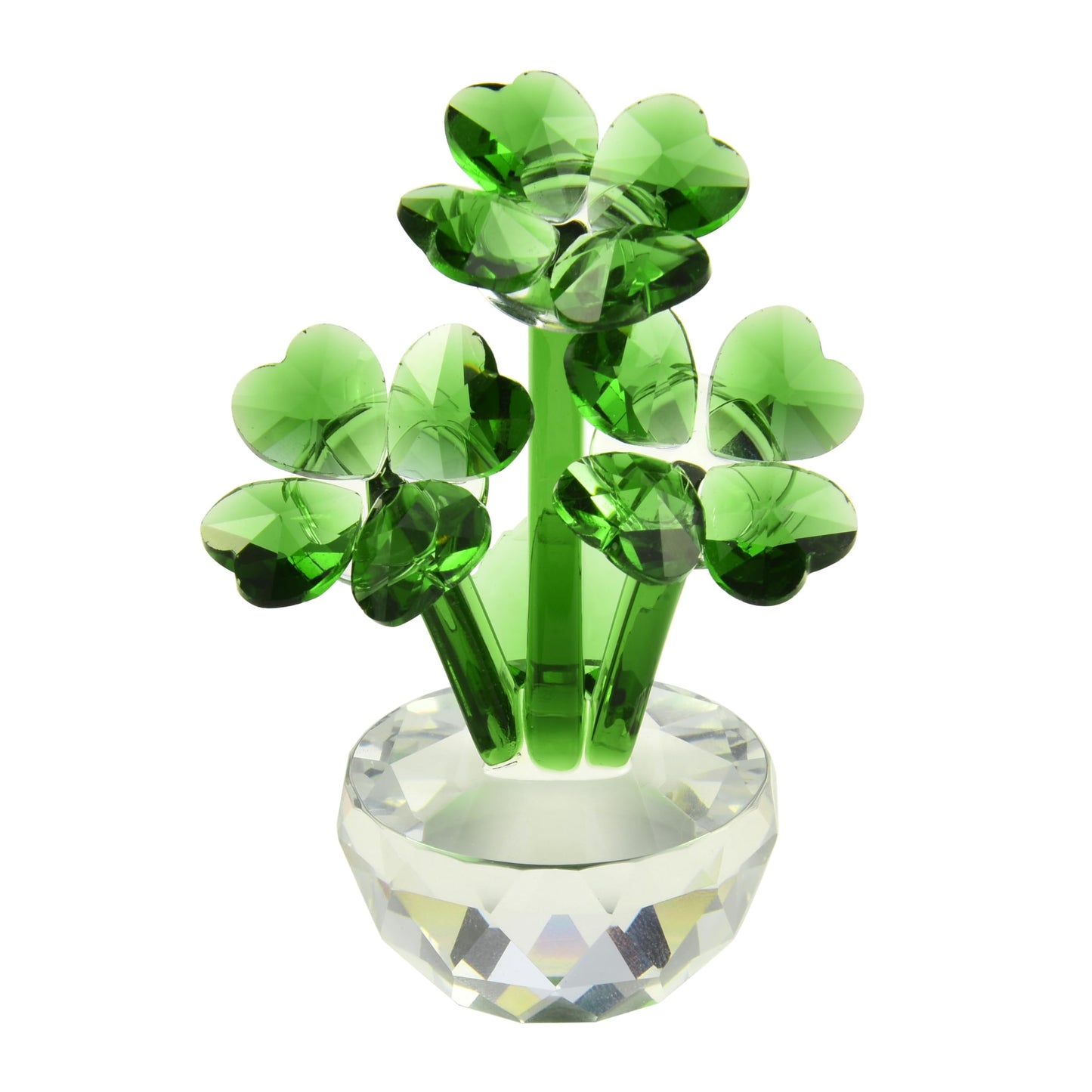 Crystal Clover Figurine Lucky Clover Crystal Home Car Office Decoration