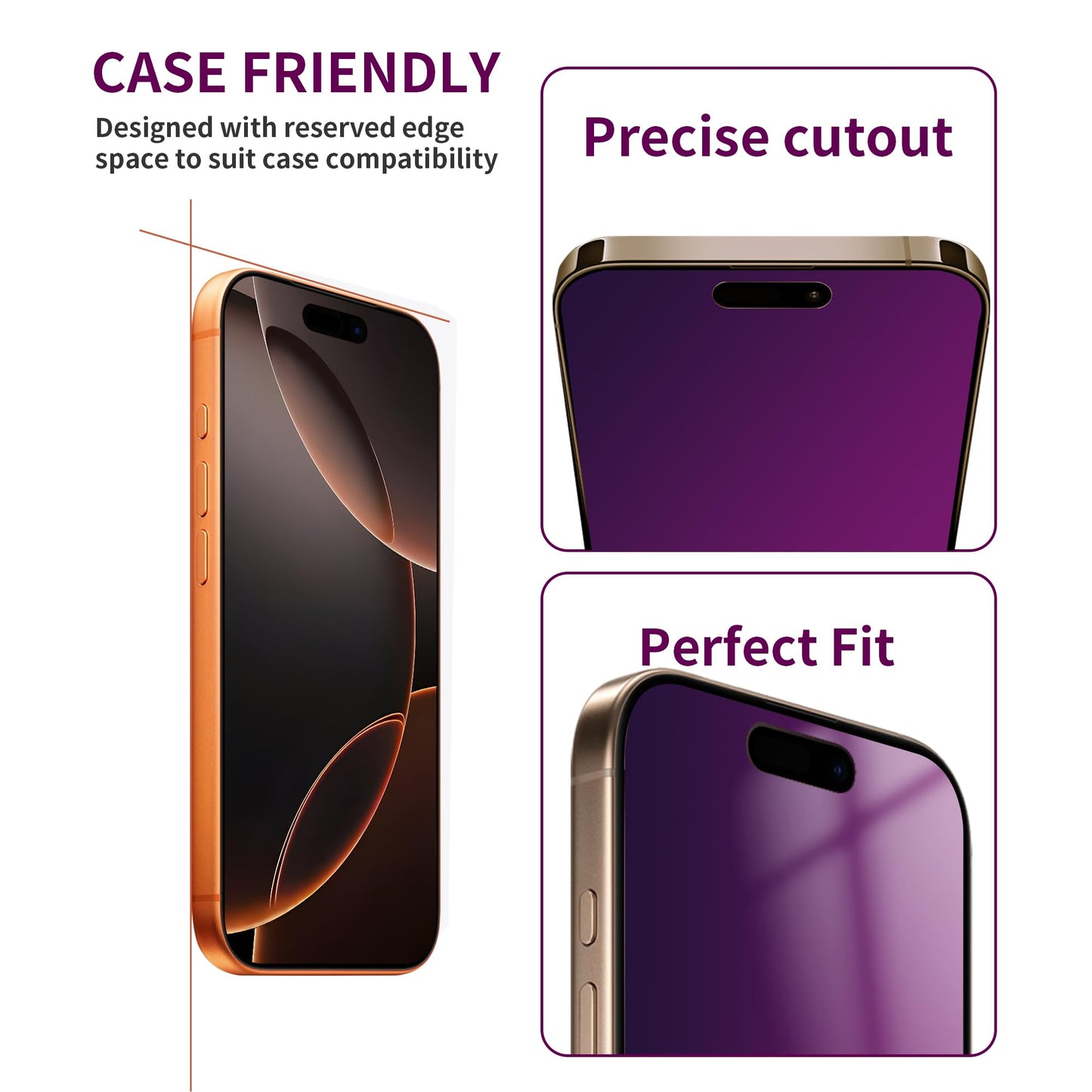 2 Pack Privacy Screen Protector for iPhone 16 Pro Max Tempered Glass 6.9inch Private Saver Anti-Spy Eye Protection Anti-Scratch Full Coverage