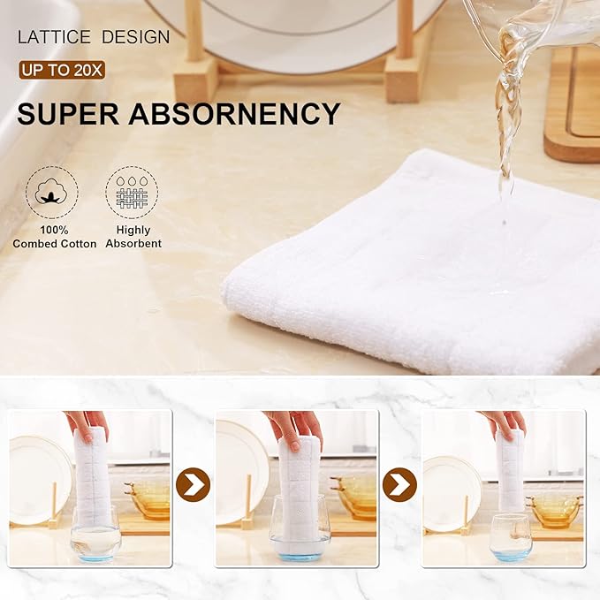Mordimy 100% Cotton Terry Cloth Kitchen Towels, Super Soft and Absorbent Dish