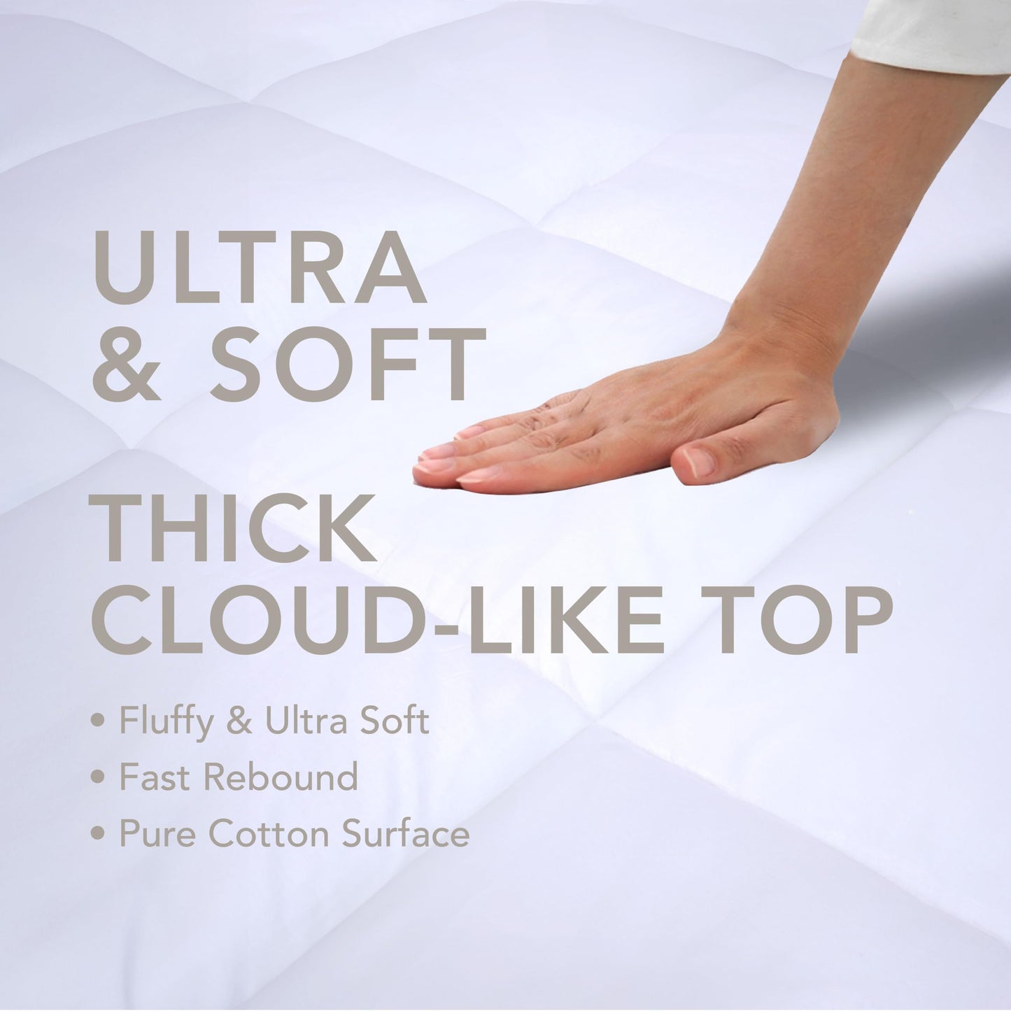 Epitex Mattress Topper King Size, Extra Thick and Soft Fluffy Pillow Top Mattress Pad for King Size Bed, Breathable and Supportive for Back Pain, 8-16'' Deep Elastic Pocket, Skid-Proof Bottom, White