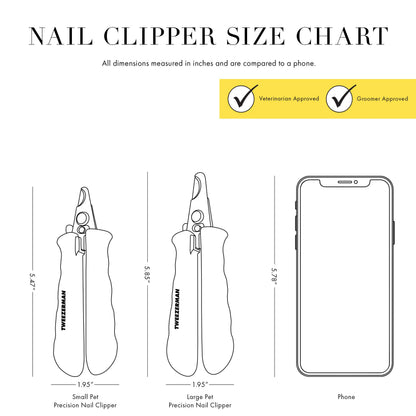 Tweezerman Large Nail Clippers for Dogs & Cats, Manual Professional Cat & Dog Nail Trimmer with Ergonomic Handle