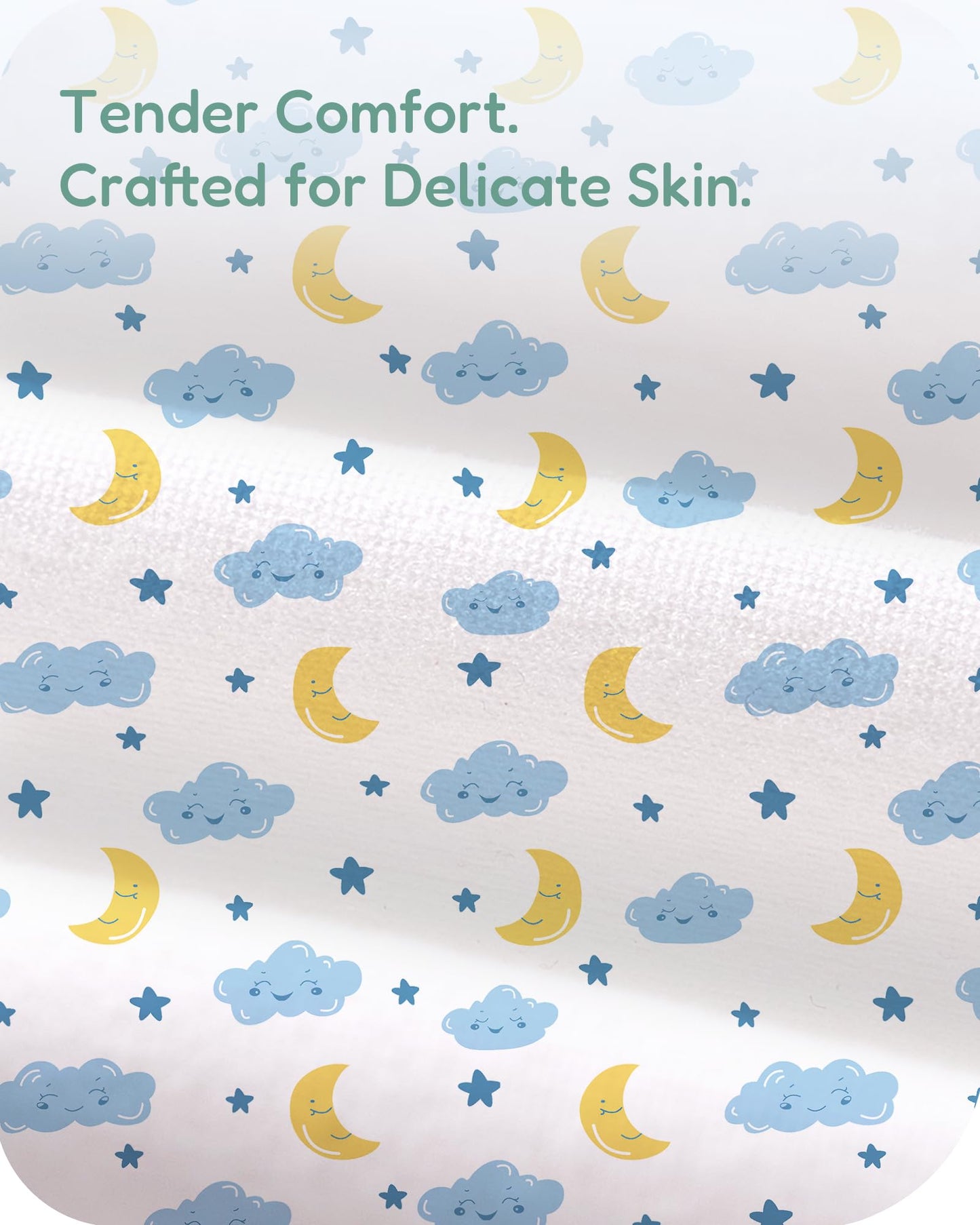 TotChill Pack and Play Sheets Fitted 2 Pack, 38x26 Graco Pack n Play Sheets for Playard & Travel Crib Mattress, Ultra Soft Jersey Knit, Breathable Stretchy Deep Pocket, Compatible with Mini Cribs