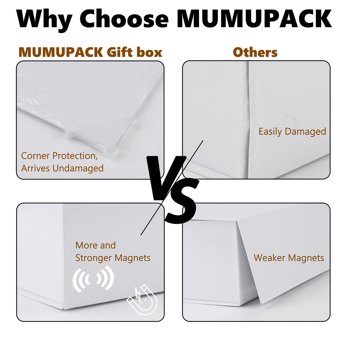 MUMUPACK White Large Gift Boxes With Lids Includes Ribbon And Diy Printable Sticker Paper, Bridesmaid & Wedding Proposal Box, Magnetic Gift Box Sphere