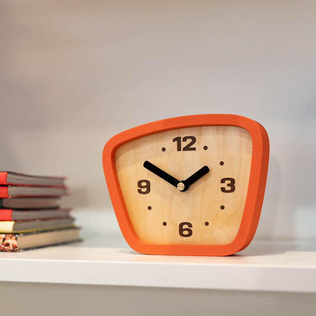 Little Top Creations Handcrafted Mid-Century Modern Clock – Silent Movement for Desk, Table & Mantel, No-Ticking Analog MCM Decor | Made in USA