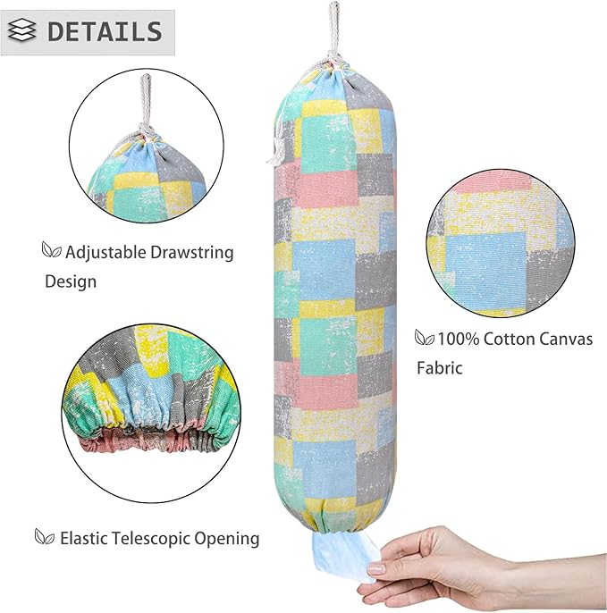 Plastic Bag Holder, Wall Mount Plastic Bag Organizer, Shopping Bags Carrier