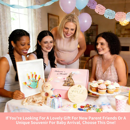 New Mom Gifts for Women, Pregnancy Gifts for New Parents,Gift Set with Swaddle Blanket & Easter Bunny Rattle, Baby Shower & Gender Reveal for First Time Moms & Expecting Parents
