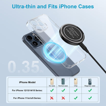 15W Samsung S26 Ultra Fast Wireless Charger MagSafe Charger for Samsung Galaxy S26 S25 Ultra S24 FE S24 S23 Ultra Pixel 10a 10 9a 9 8 Pro, Magnetic Wireless Charging Pad for iPhone 17 16 15 14 Pro Max