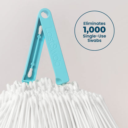 LastSwab Reusable qtips Double Pack - Reusable Cotton Swabs for Ear Wax Cleaning and Pointed qtips for Makeup removal - Zero Waste Eco friendly, Organic Sustainable products