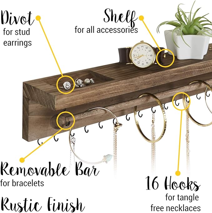 Rustic Necklace Jewelry Organizer