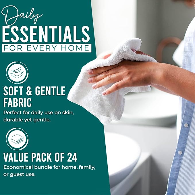 DAN RIVER 24 Pack Wash Cloths for Showering
