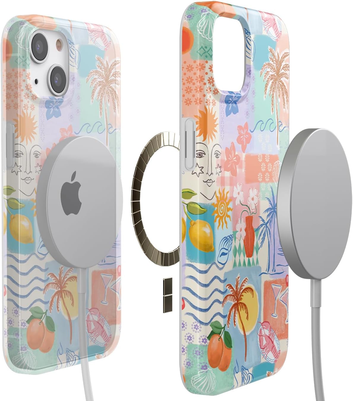 Casely iPhone 14 Case | Fit Check | Neutral Checkerboard | Compatible with MagSafe | Classic Ultra Slim Design