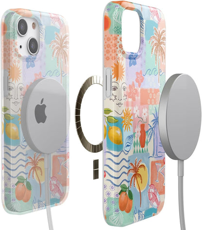 Casely iPhone 14 Case | Fit Check | Neutral Checkerboard | Compatible with MagSafe | Classic Ultra Slim Design