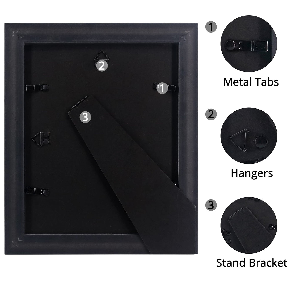 GraduatePro 8x10 Picture Frame for Tabletop Display and Wall Mounting Wooden 2 Pieces Mahogany with Gold Beaded Collage Brown
