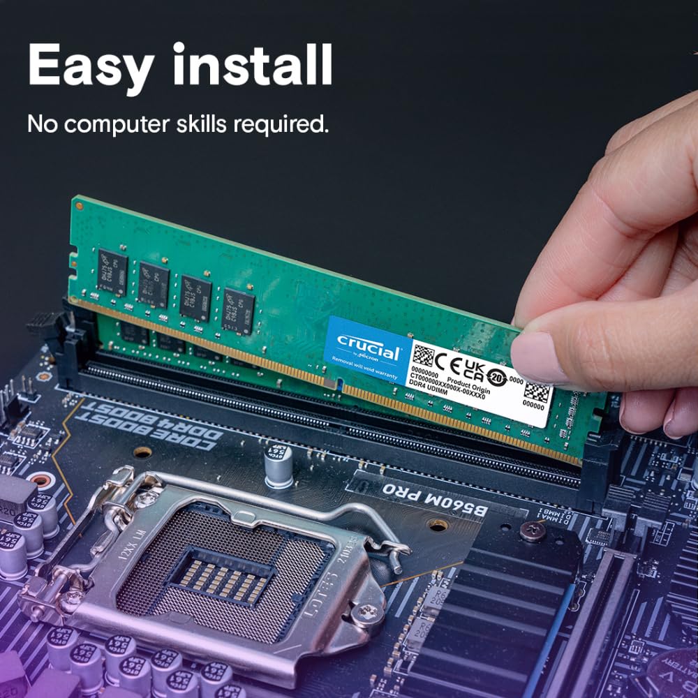 Crucial DDR4 RAM 16GB 3200MHz CL22, Desktop Computer Memory (or 2933MHz, 2666MHz) - CT16G4DFRA32A