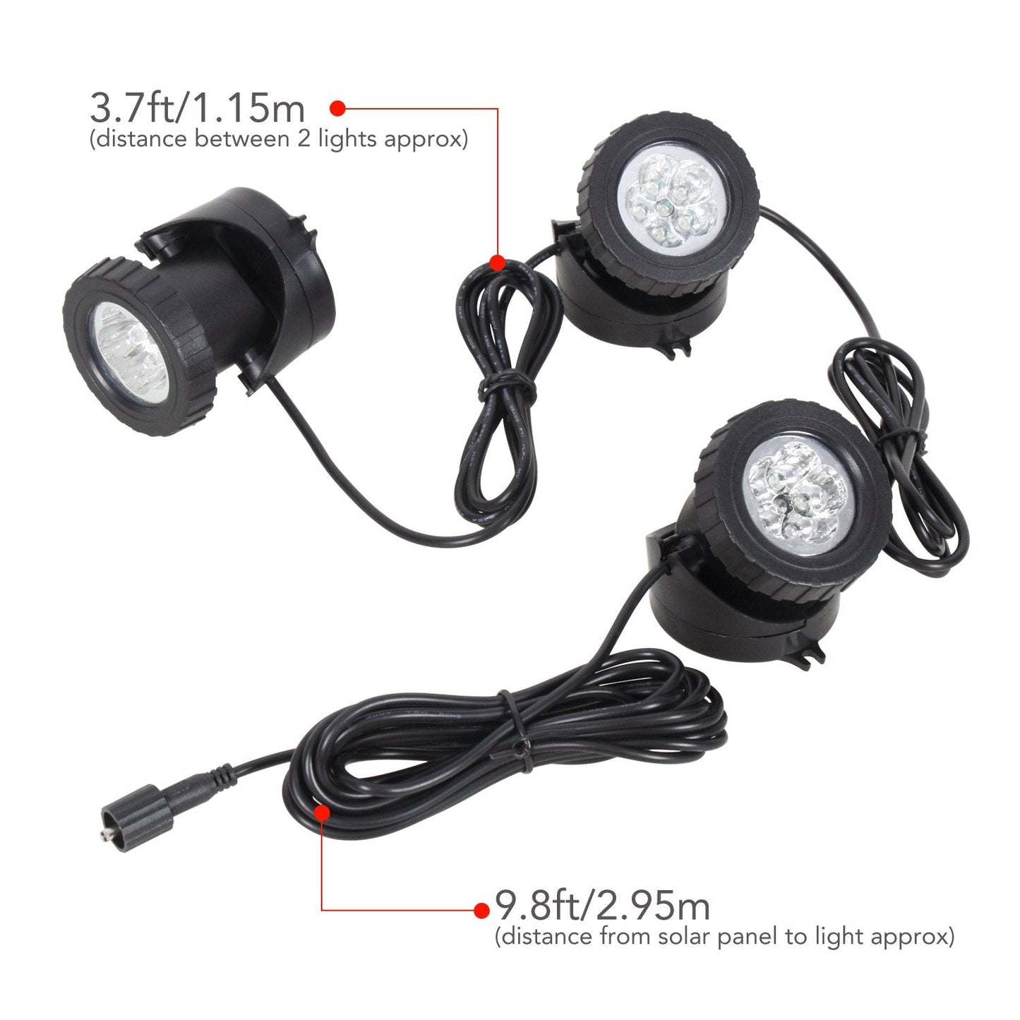 NATPOW Solar Pond Lights, Submersible Pond Light with 3 Lamps 18 LEDs Landscape Spotlight Underwater Lights IP68 Waterproof Amphibious Lighting Light for Garden,Outdoor(Long Press 3S to Turn on)