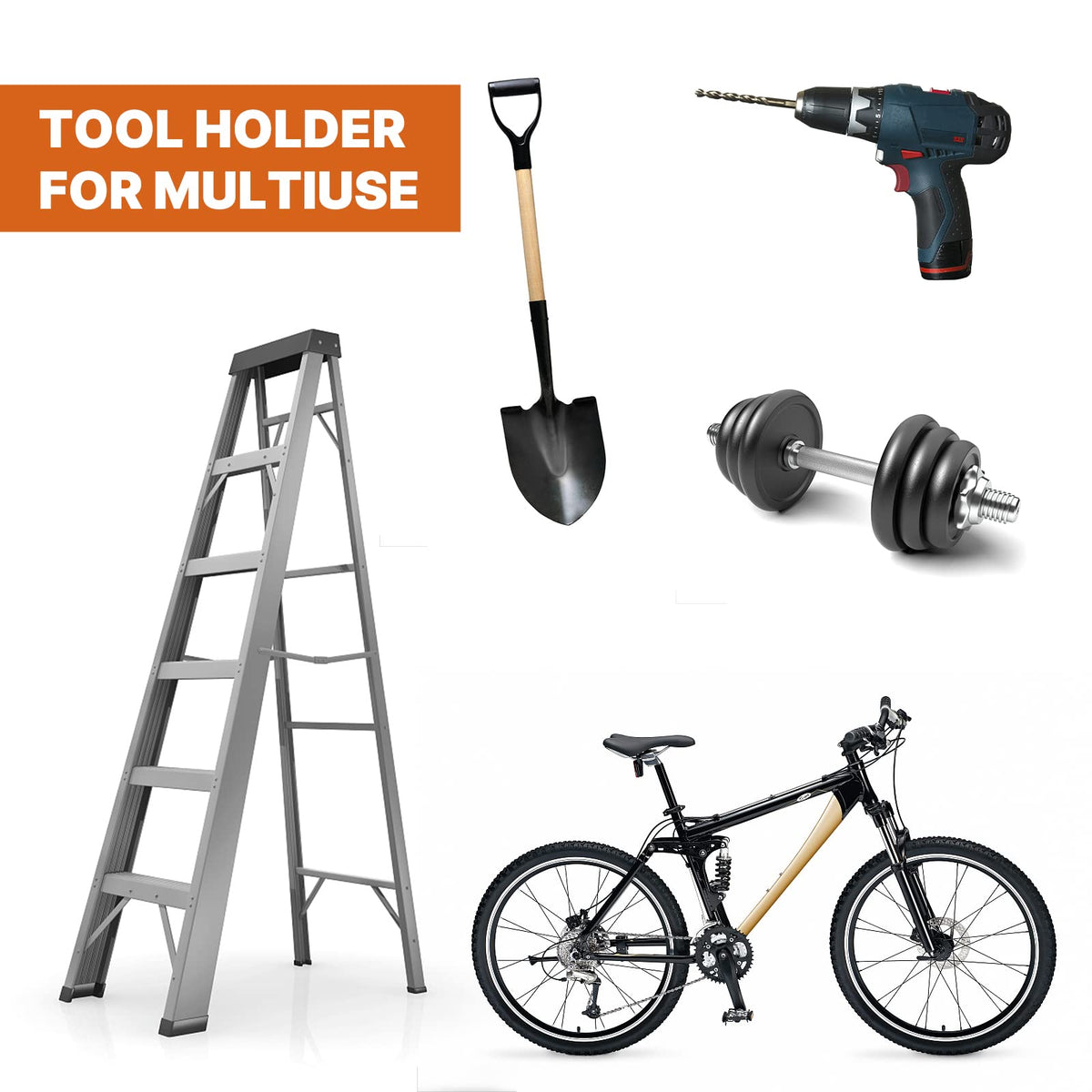 Flexi Rods Garage Organizer Wall Hanger - Garden Tool Rack for Grass Trimmer, Hedge Trimmer, Garage Tools, 1 Pack
