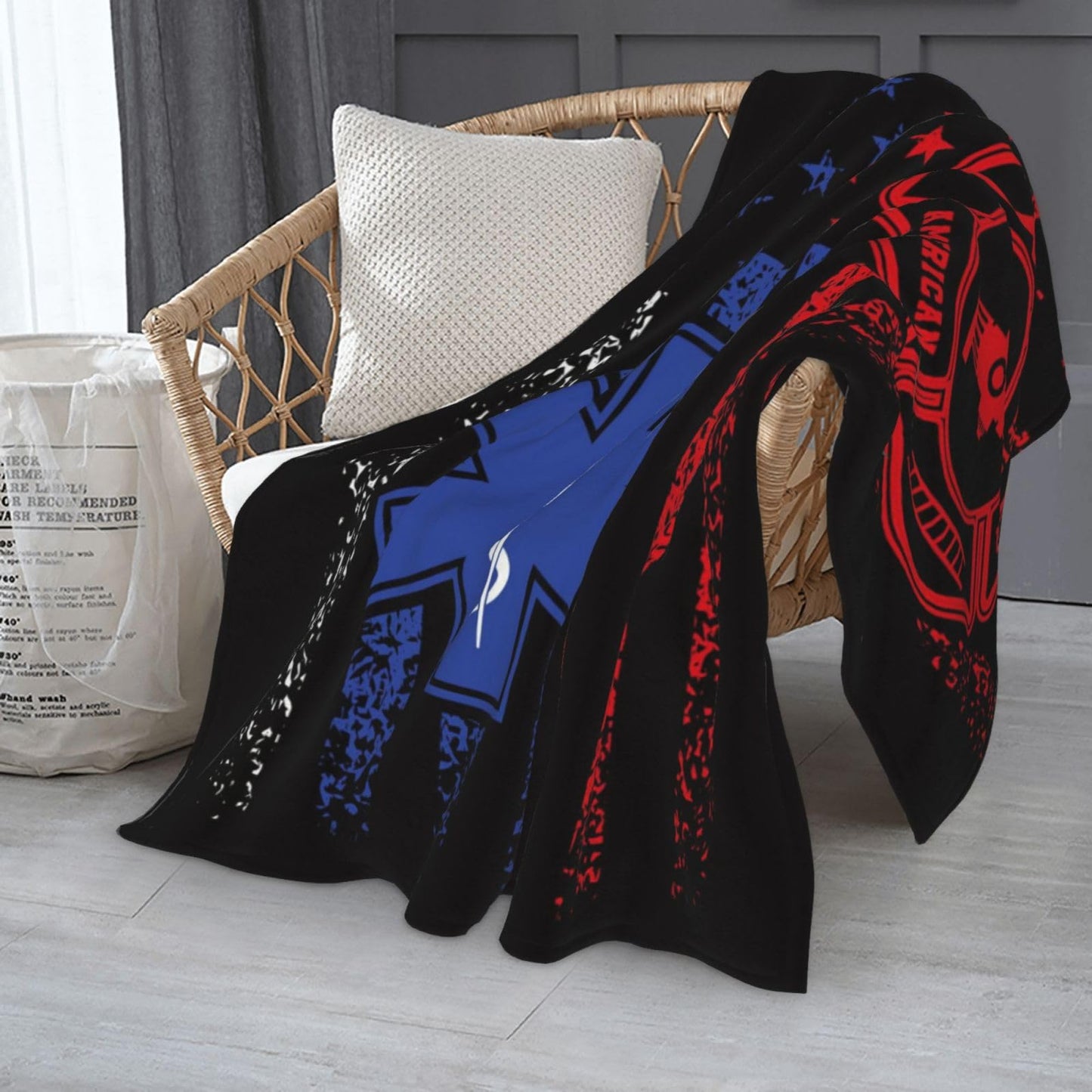 EMS Firefighter Blanket 80"x60" Soft Cozy Firefighter Gifts Blankets Warm Lightweight Plush Fleece Throws EMS Gift for Men Women
