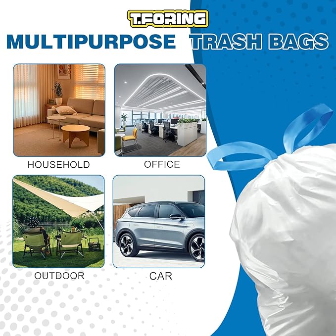 3 Gallon Trash Bags Drawstring 0.96 Mil