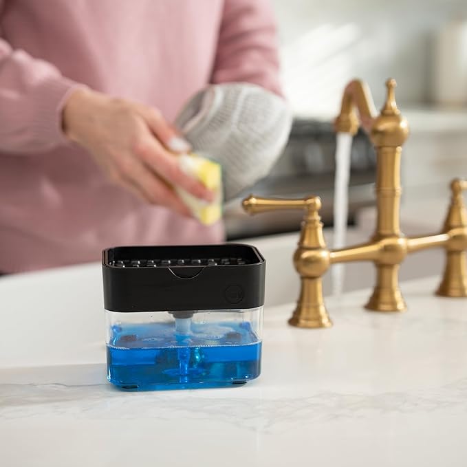 S&T INC. Dish Soap Dispenser and Sponge Holder