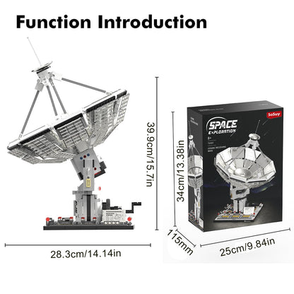 Sosuy Space Exploration Radio Telescope Building Blocks Set, STEM Toys for Boys 8+, Satellite Communication Base Model, Space-Themed Kit for Kids Adult Teens Girls Display