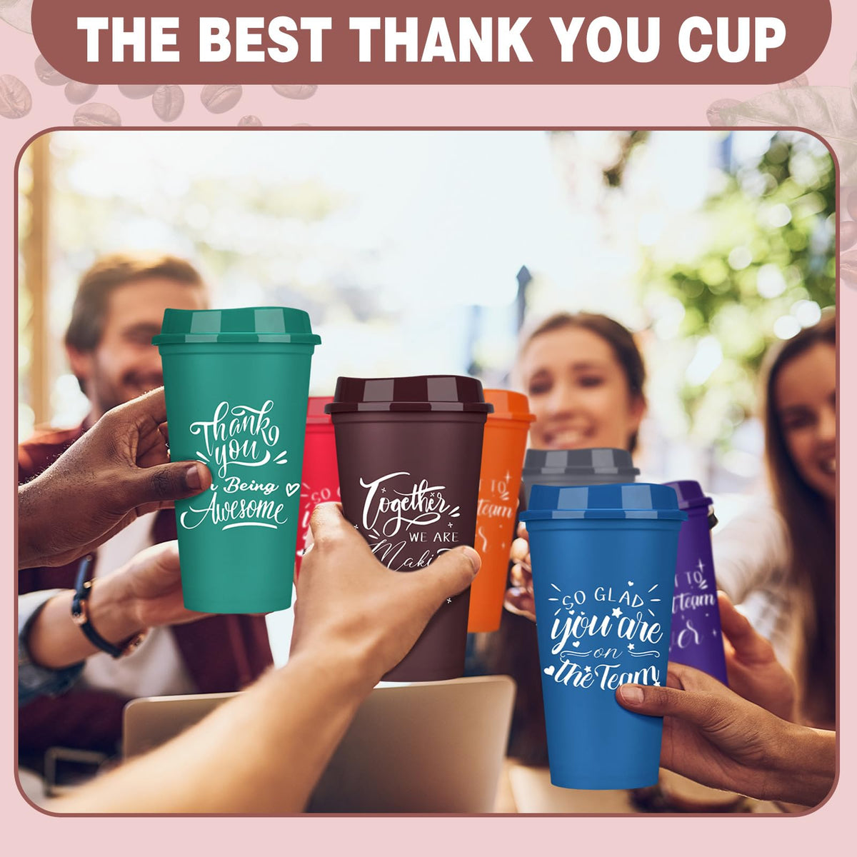 Pickmesh 15 Pcs Employee Appreciation Gifts Bulk 16 oz Administrative Professional Appreciation Plastic Tumbler Inspirational Team Gifts Reusable Coffee Cups for Coworker Teacher (Colorful)