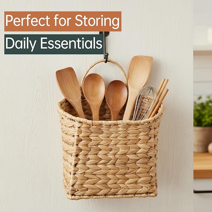 Wicker Hanging Basket, Woven Hanging Wall Basket