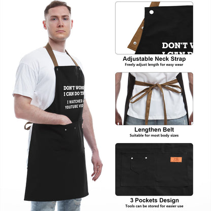 REHAVE Funny Gift for Men, Women, Dad, Anniversary, Christmas Gifts for Husband, Boyfriend, Brother, Uncle, Unique Birthday Grilling Gift, Father's Day Gifts from Daughter Son – BBQ Cooking Chef Apron