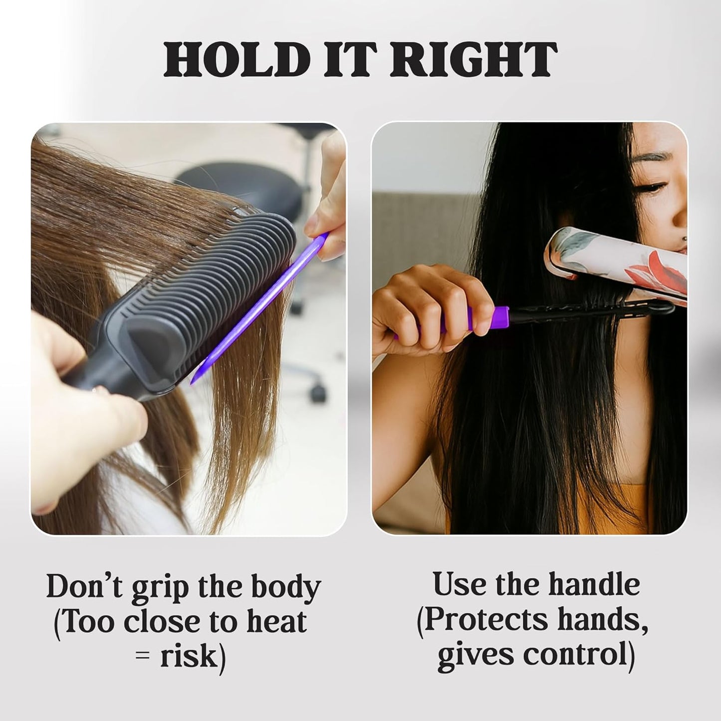 Herstyler Hair Straightening Comb - Straightener Comb for Flat Iron - Makes Styling Easy - Get Straight Hair in Minutes (Pink)