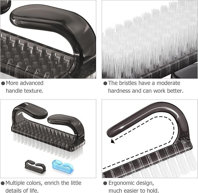 Handle Grip Cleaning Nail Brush, Larbois Nail Brushes Hand Fingernail Brush