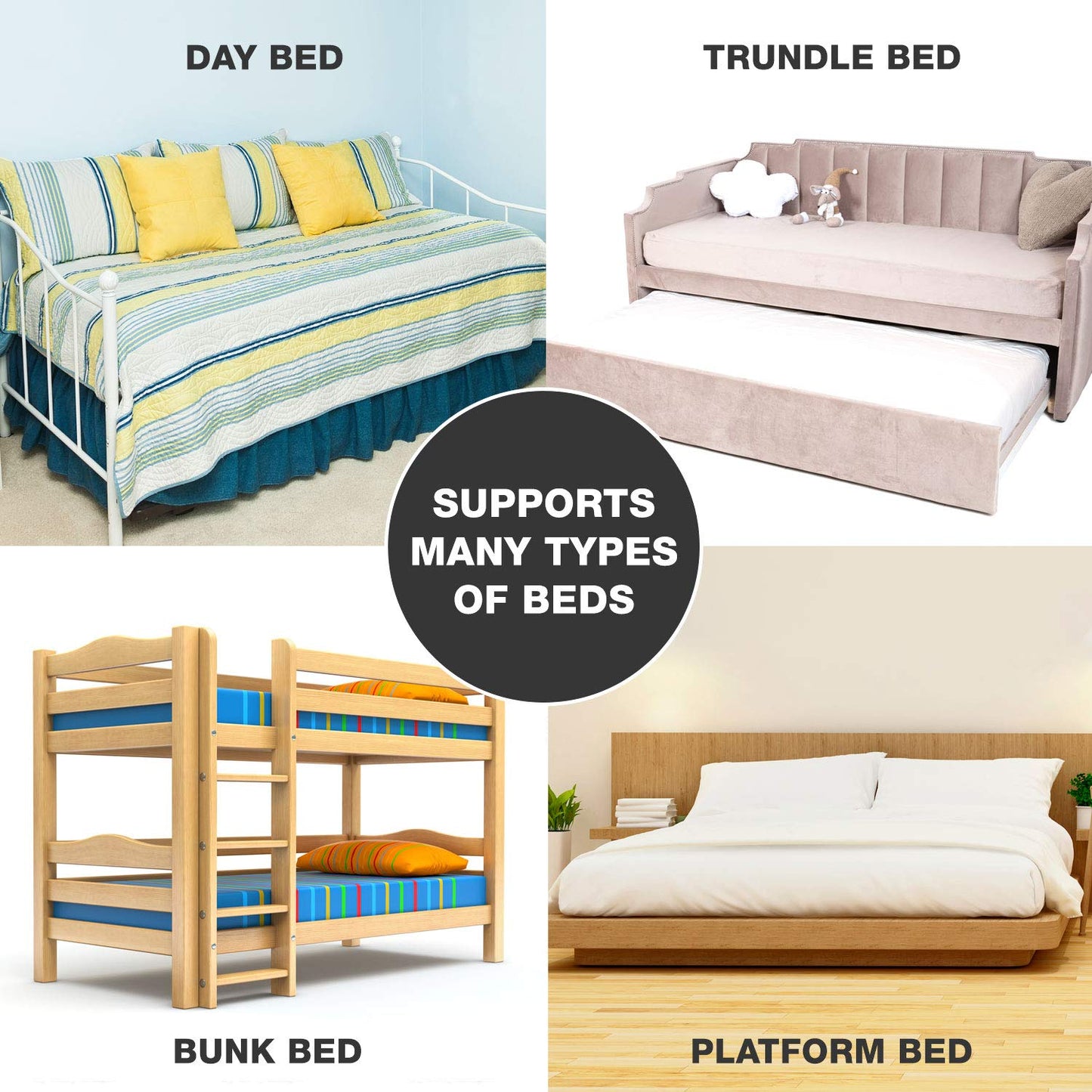 DMI Foldable Box Spring, Bunkie Board, Bed Support Slats for Support to Streamline and Minimize the Bed, No Assembly Needed, Twin Size, 60 x 30,Brown