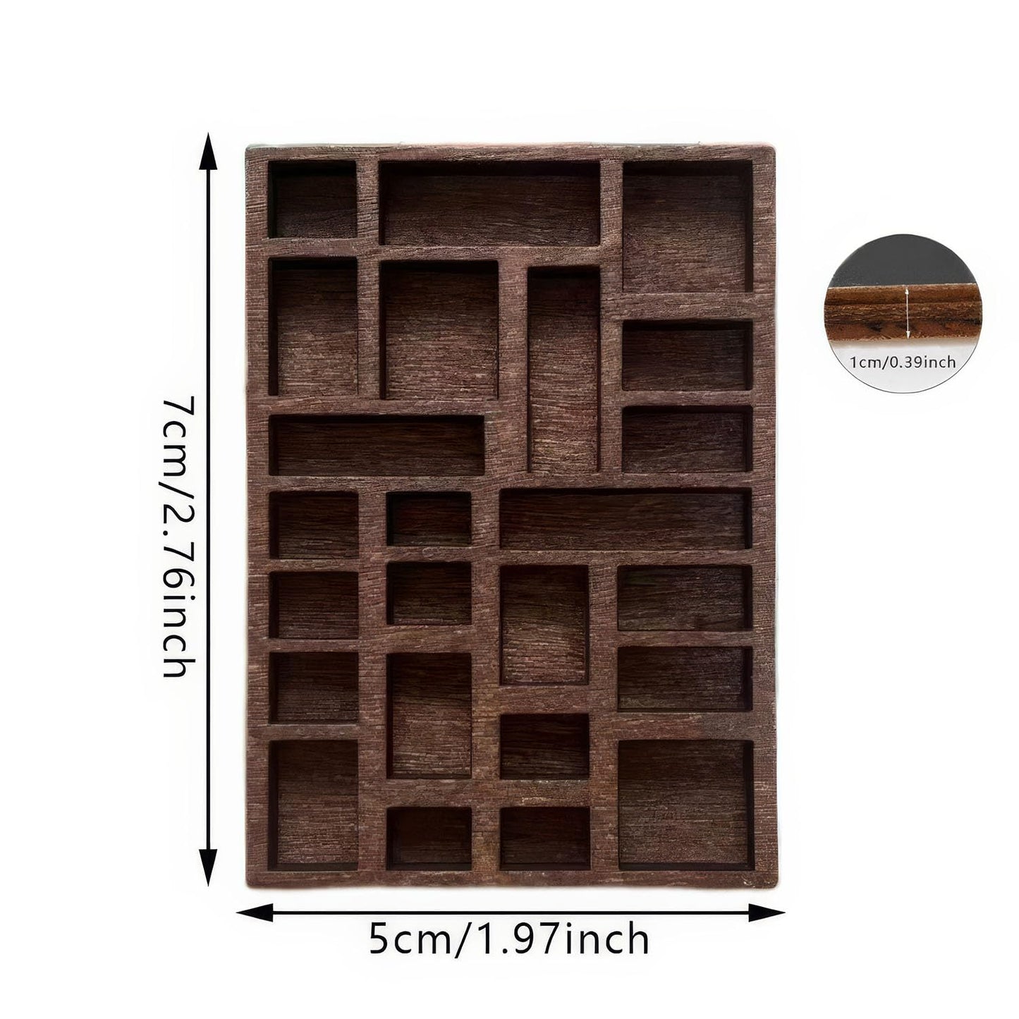 Wooden Miniature Trinket Shelf & Shadow Box (Dark Brown): Multi-Grid Organizer for Tiny Collectibles, Miniatures, Dollhouse Accessories & Desk Display