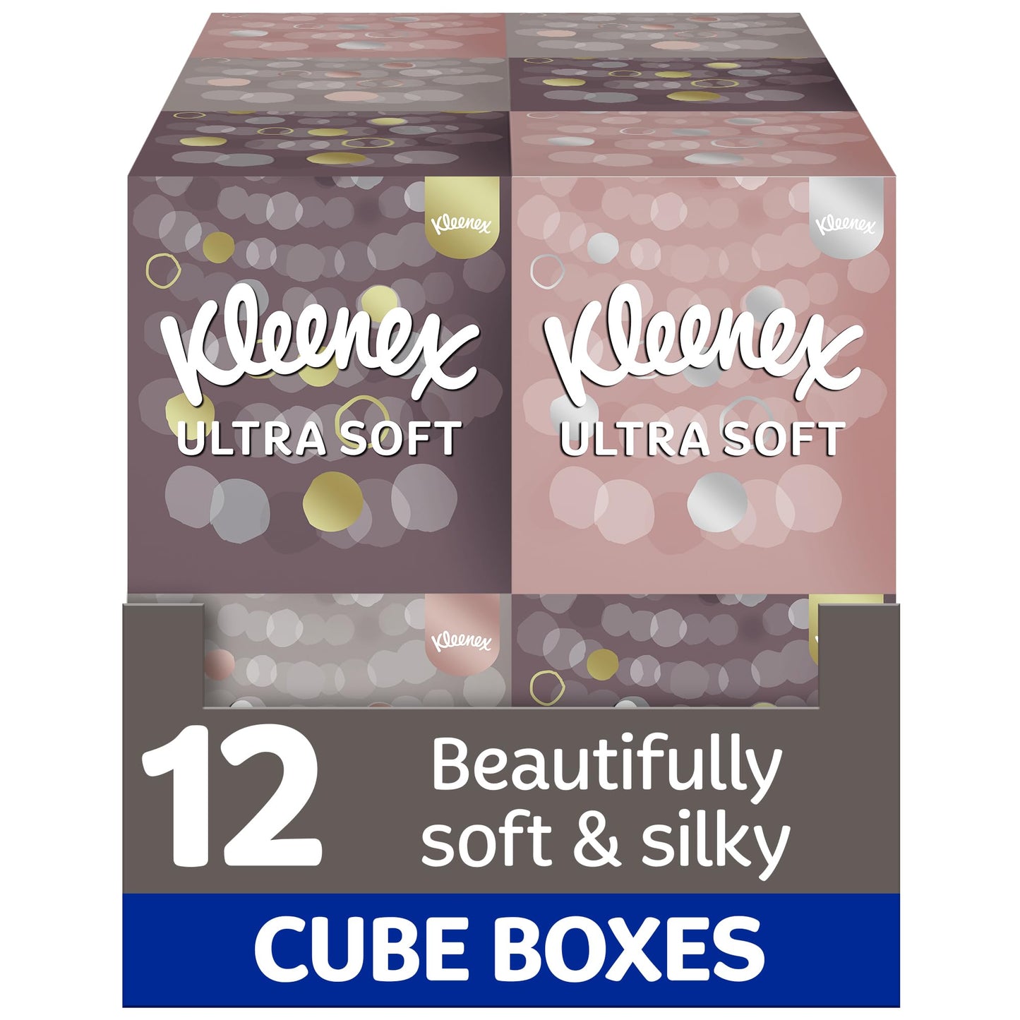 Kleenex Ultra Soft Facial Tissues - Pack of 12 Cube Tissue Boxes - Our Softest Tissue - Supremely Soft And Silky Designed With Luxury In Mind