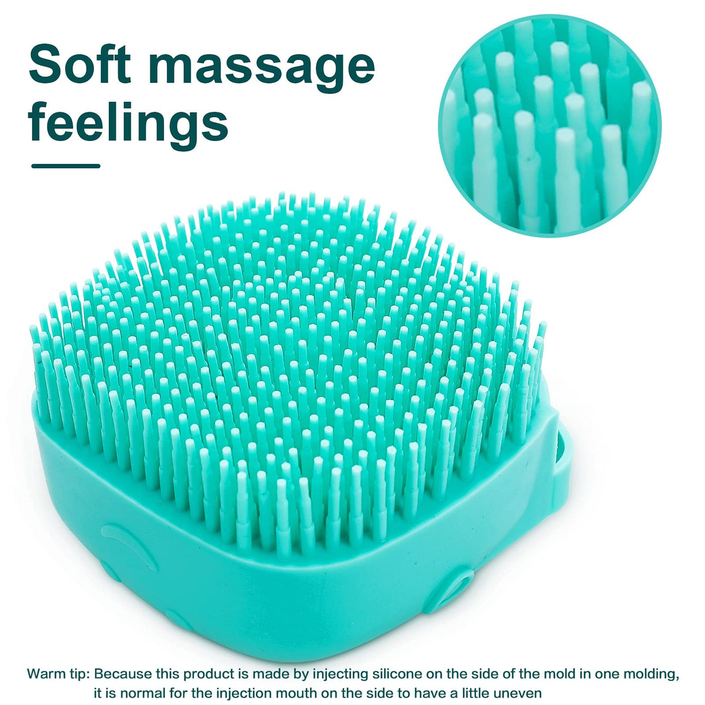 Dog Bath Brush, Pet Massage Brush Shampoo Dispenser, Soft Silicone Brush Rubber Bristle for Dogs and Cats Shower Grooming