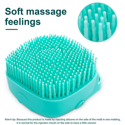 Woleigiao Pet Bath Brush Dog Baths Brush Shampoo Dispenser Soft Silicone Dog Bathing Brushes Dogs Shampoo Brushes scrubbers for Cats and Dogs Shower Brush Grooming (Blue)